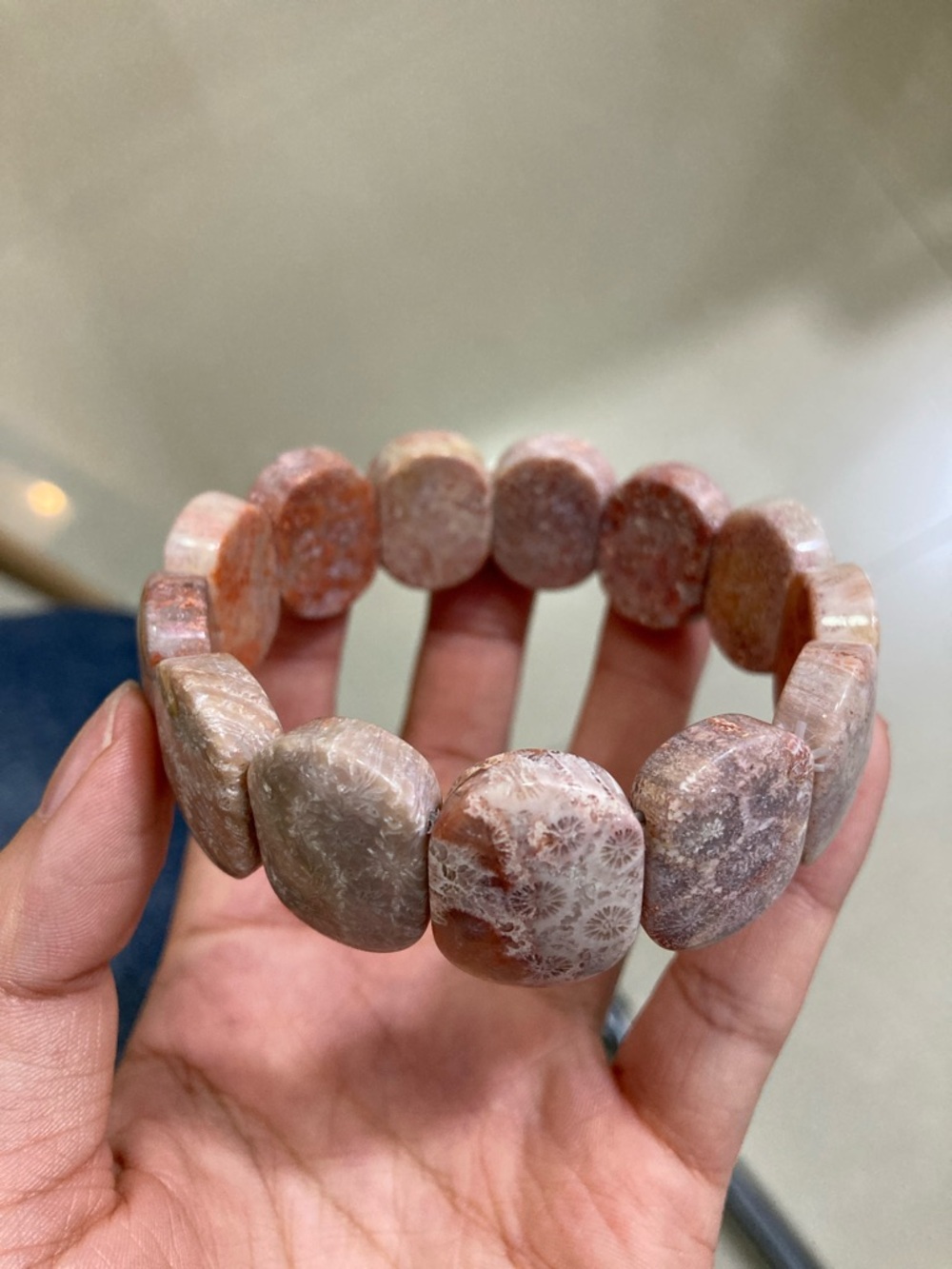 Pink Coral Stone Bracelet - Natural Stone Women’s Jewelry